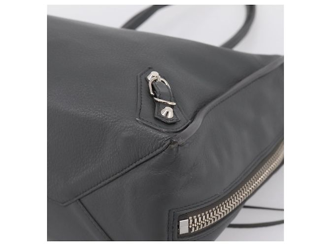 Borsa a mano BALENCIAGA Paper B4 in pelle grigio argento 432596 Auth BA15802V Marrone - vista 15