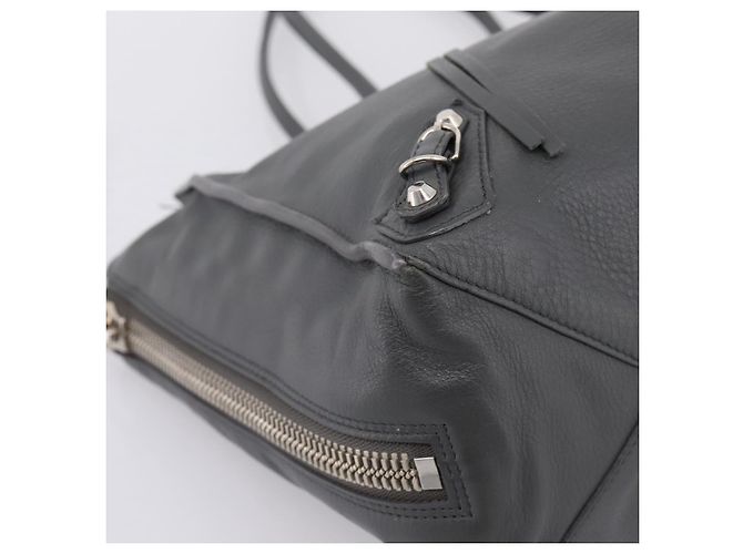 Borsa a mano BALENCIAGA Paper B4 in pelle grigio argento 432596 Auth BA15802V Marrone - vista 16