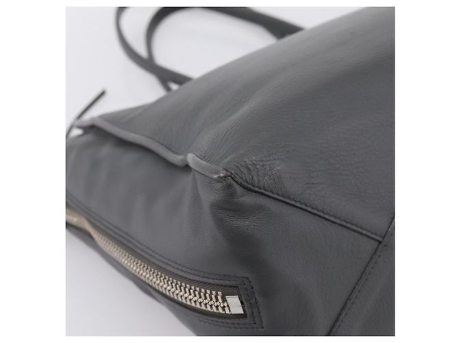 Borsa a mano BALENCIAGA Paper B4 in pelle grigio argento 432596 Auth BA15802V Marrone - vista 18