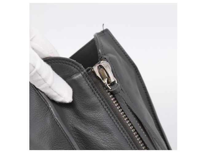 Borsa a mano BALENCIAGA Paper B4 in pelle grigio argento 432596 Auth BA15802V Marrone - vista 19