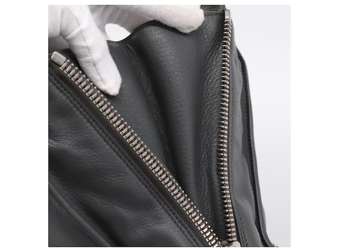 Borsa a mano BALENCIAGA Paper B4 in pelle grigio argento 432596 Auth BA15802V Marrone - vista 20