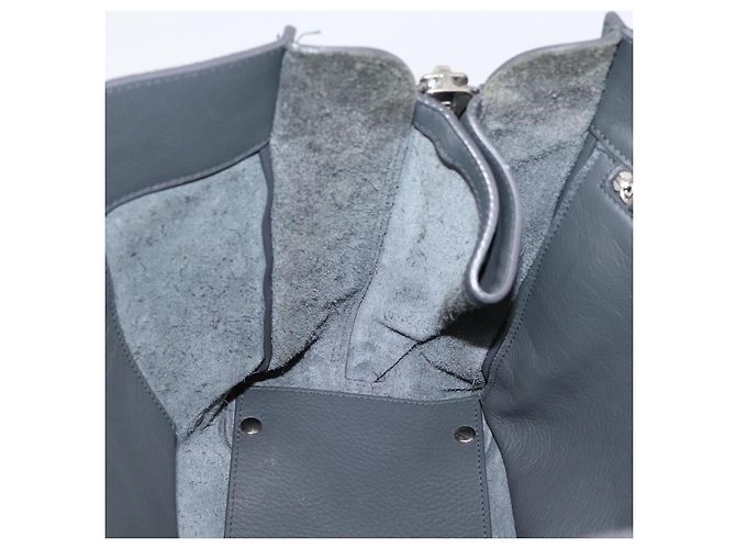 Borsa a mano BALENCIAGA Paper B4 in pelle grigio argento 432596 Auth BA15802V Marrone - vista 22