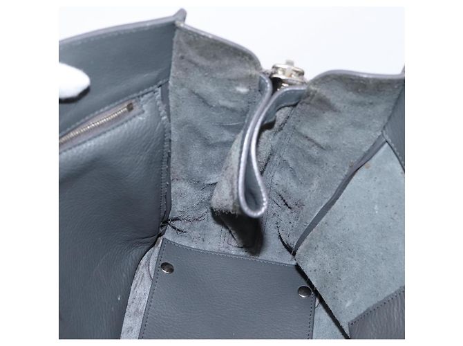 Borsa a mano BALENCIAGA Paper B4 in pelle grigio argento 432596 Auth BA15802V Marrone - vista 23