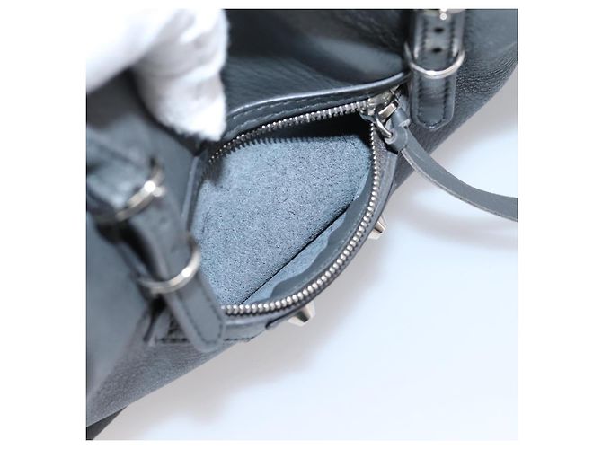 Borsa a mano BALENCIAGA Paper B4 in pelle grigio argento 432596 Auth BA15802V Marrone - vista 26