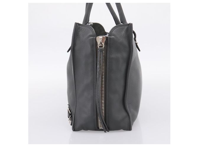 Borsa a mano BALENCIAGA Paper B4 in pelle grigio argento 432596 Auth BA15802V Marrone - vista 4