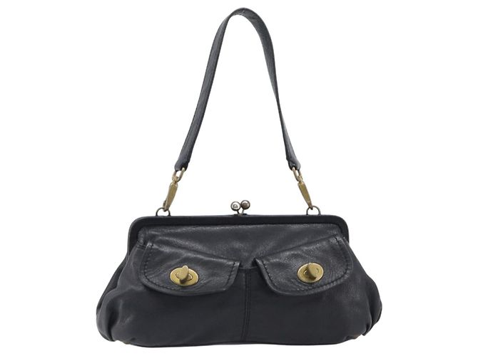 Borsa a tracolla Miu Miu in pelle nera e oro Auth yk20915V Nero D'oro - vista 13