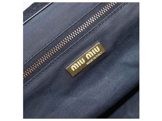 Borsa a tracolla Miu Miu in pelle nera e oro Auth yk20915V Nero D'oro - vista 20