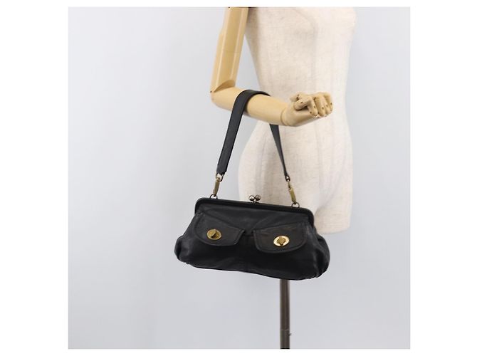 Borsa a tracolla Miu Miu in pelle nera e oro Auth yk20915V Nero D'oro - vista 26