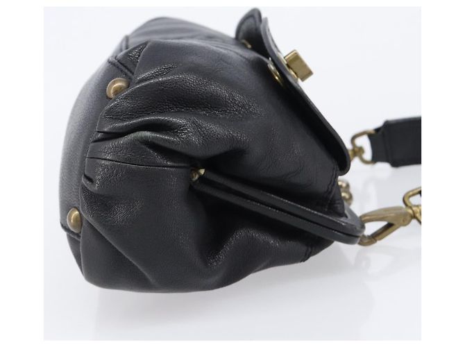 Borsa a tracolla Miu Miu in pelle nera e oro Auth yk20915V Nero D'oro - vista 3