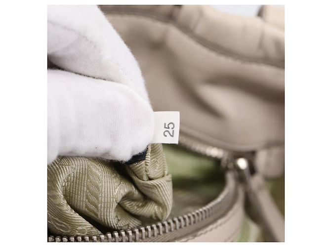Borsa a mano Prada Gathered in pelle 2way Beige Silver Auth 201361V Argento - vista 11