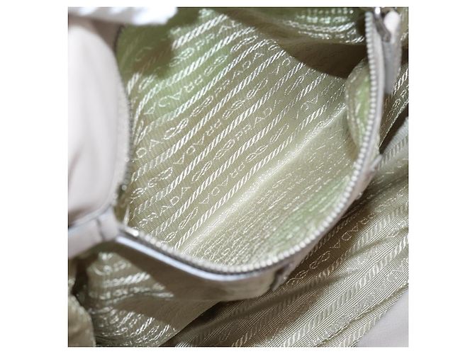 Borsa a mano Prada Gathered in pelle 2way Beige Silver Auth 201361V Argento - vista 27