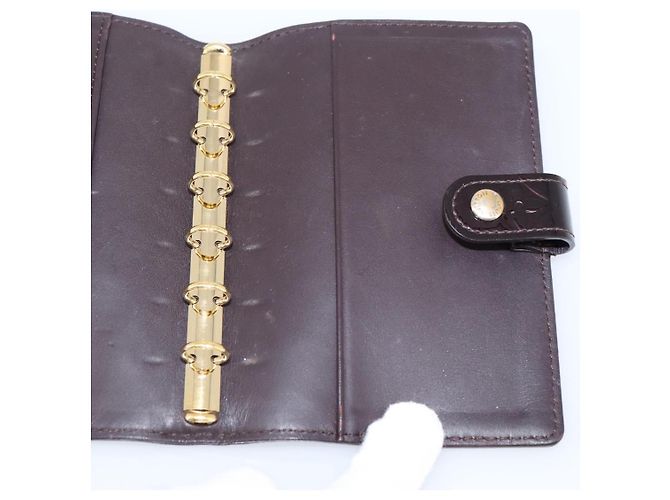 LOUIS VUITTON Monogram Vernis Agenda PM Cover Amarante R21026 LV Auth 204380A Bordeaux - vista 19