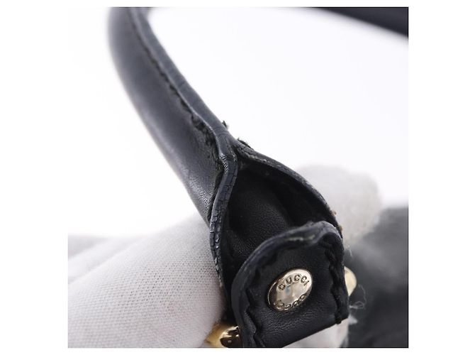 Borsa GUCCI GG Canvas Guccissima Sukey in pelle nera e oro 247902 Auth 204390 Nero D'oro - vista 10