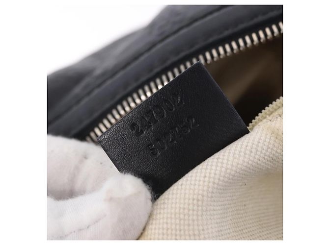 Borsa GUCCI GG Canvas Guccissima Sukey in pelle nera e oro 247902 Auth 204390 Nero D'oro - vista 12