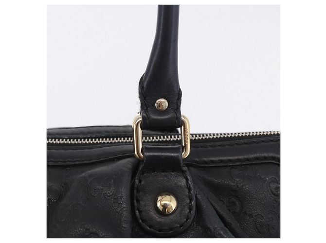 Borsa GUCCI GG Canvas Guccissima Sukey in pelle nera e oro 247902 Auth 204390 Nero D'oro - vista 15