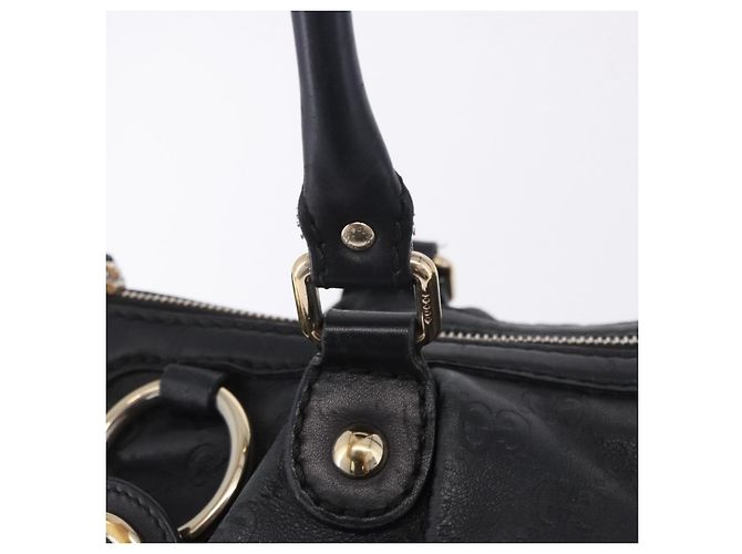 Borsa GUCCI GG Canvas Guccissima Sukey in pelle nera e oro 247902 Auth 204390 Nero D'oro - vista 16