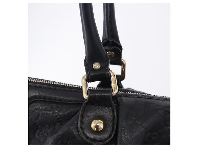 Borsa GUCCI GG Canvas Guccissima Sukey in pelle nera e oro 247902 Auth 204390 Nero D'oro - vista 18