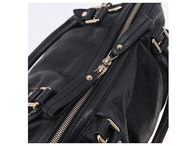 Borsa GUCCI GG Canvas Guccissima Sukey in pelle nera e oro 247902 Auth 204390 Nero D'oro - vista 19