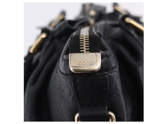 Borsa GUCCI GG Canvas Guccissima Sukey in pelle nera e oro 247902 Auth 204390 Nero D'oro - vista 20