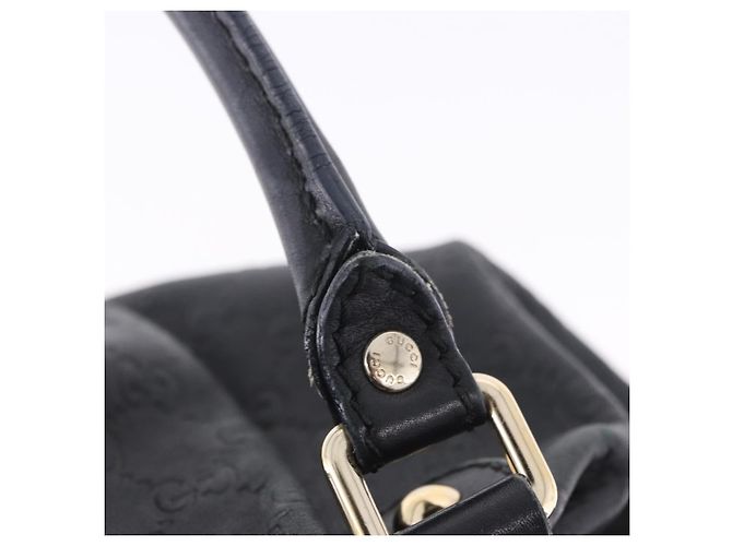 Borsa GUCCI GG Canvas Guccissima Sukey in pelle nera e oro 247902 Auth 204390 Nero D'oro - vista 31