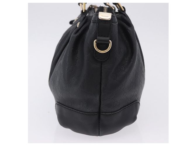 Borsa GUCCI GG Canvas Guccissima Sukey in pelle nera e oro 247902 Auth 204390 Nero D'oro - vista 4