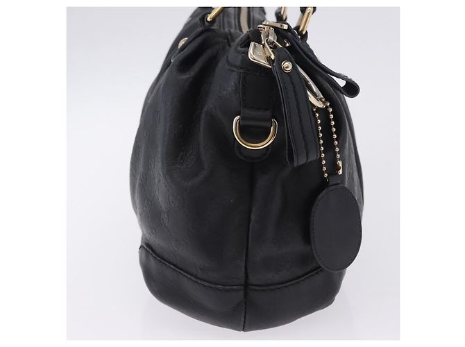 Borsa GUCCI GG Canvas Guccissima Sukey in pelle nera e oro 247902 Auth 204390 Nero D'oro - vista 5