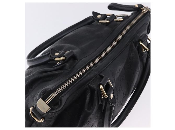 Borsa GUCCI GG Canvas Guccissima Sukey in pelle nera e oro 247902 Auth 204390 Nero D'oro - vista 7
