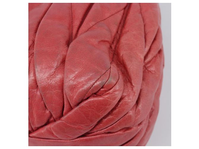 Borsa Miu Miu Matelassé in pelle 2way Rosa Tono Oro Auth 167626M - vista 18