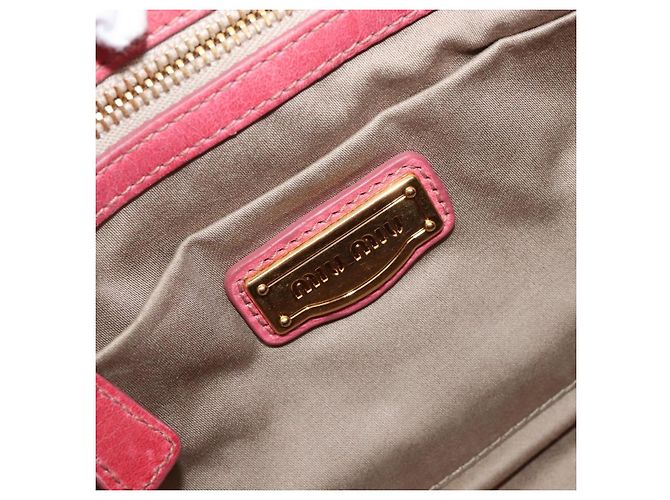 Borsa Miu Miu Matelassé in pelle 2way Rosa Tono Oro Auth 167626M - vista 24