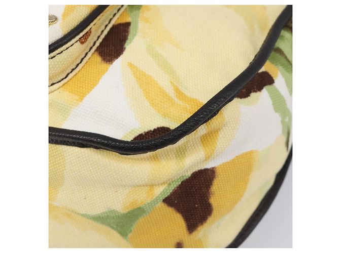 16 Céline Bolsa de Ombro CELINE Canvas Yellow Gold Auth 203671A Dourado Amarelo - vista 16