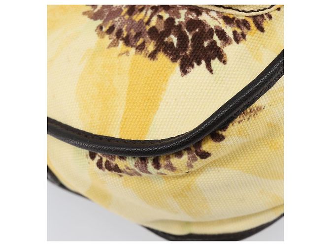 16 Céline Bolsa de Ombro CELINE Canvas Yellow Gold Auth 203671A Dourado Amarelo - vista 17