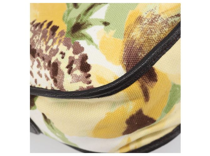 16 Céline Bolsa de Ombro CELINE Canvas Yellow Gold Auth 203671A Dourado Amarelo - vista 19