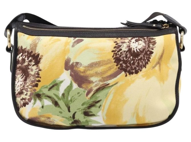 16 Céline Bolsa de Ombro CELINE Canvas Yellow Gold Auth 203671A Dourado Amarelo - vista 2