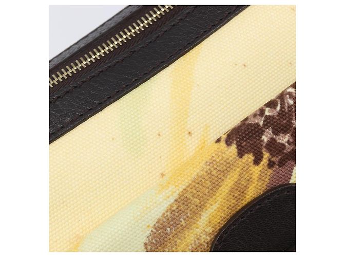16 Céline Bolsa de Ombro CELINE Canvas Yellow Gold Auth 203671A Dourado Amarelo - vista 21
