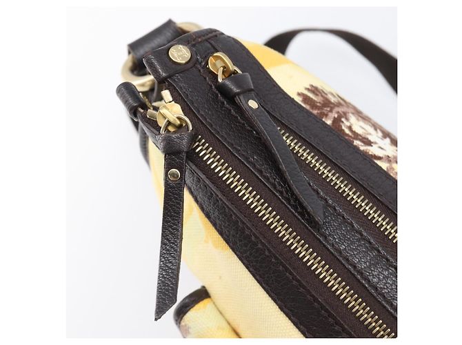 16 Céline Bolsa de Ombro CELINE Canvas Yellow Gold Auth 203671A Dourado Amarelo - vista 22