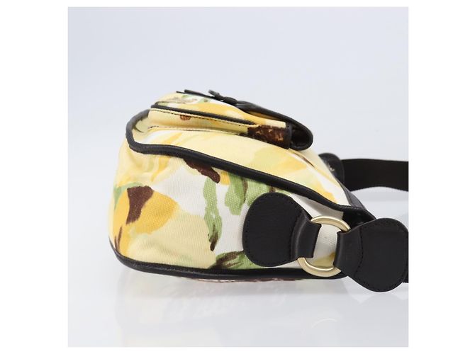 16 Céline Bolsa de Ombro CELINE Canvas Yellow Gold Auth 203671A Dourado Amarelo - vista 3