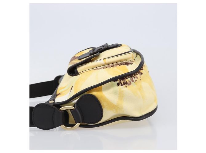 16 Céline Bolsa de Ombro CELINE Canvas Yellow Gold Auth 203671A Dourado Amarelo - vista 4