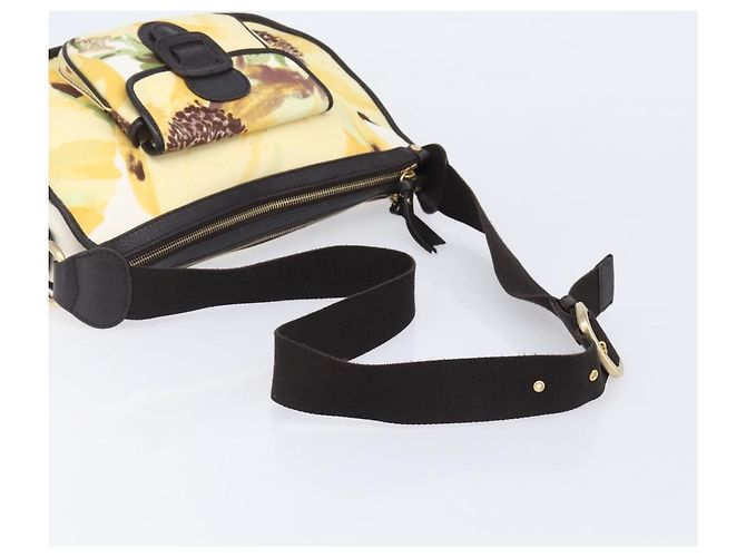 16 Céline Bolsa de Ombro CELINE Canvas Yellow Gold Auth 203671A Dourado Amarelo - vista 7