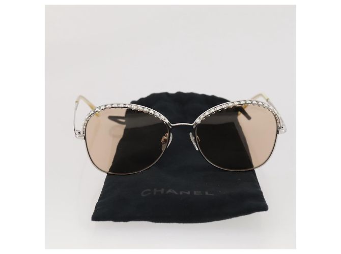 Gafas de sol CHANEL metal Gold CC Auth 204788M Dorado - vista 12
