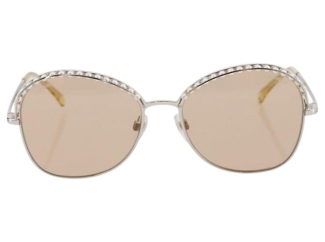 Gafas de sol CHANEL metal Gold CC Auth 204788M Dorado - vista 13