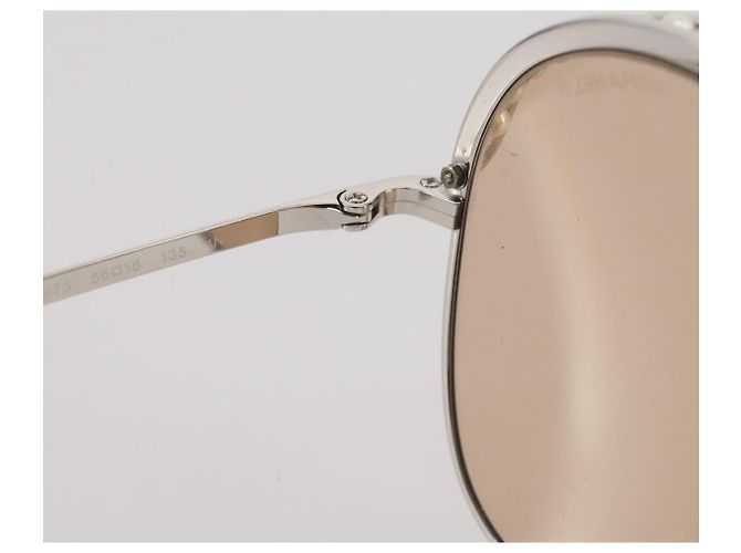 Gafas de sol CHANEL metal Gold CC Auth 204788M Dorado - vista 19