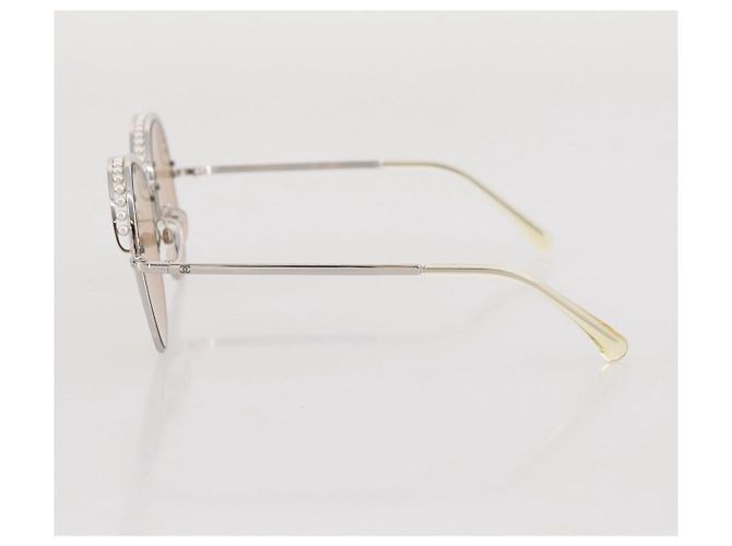 Gafas de sol CHANEL metal Gold CC Auth 204788M Dorado - vista 7