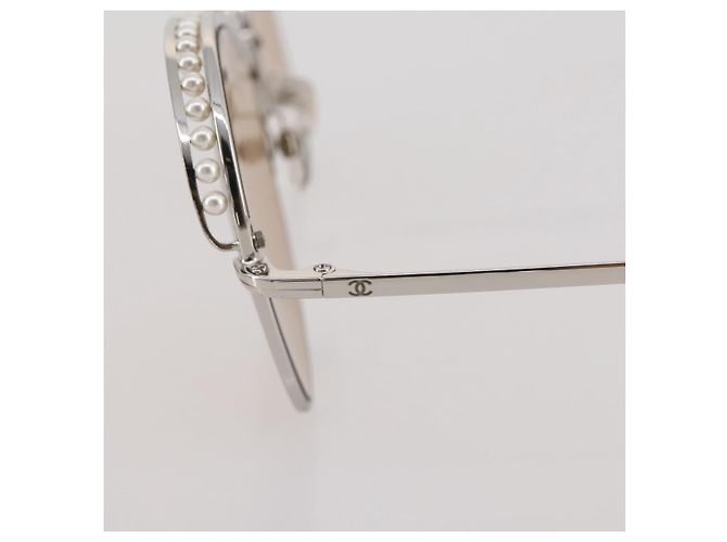 Gafas de sol CHANEL metal Gold CC Auth 204788M Dorado - vista 8