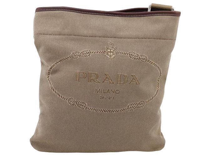 Bolso de hombro PRADA Jacquard Beige Silver Auth 204093 Plata - vista 13