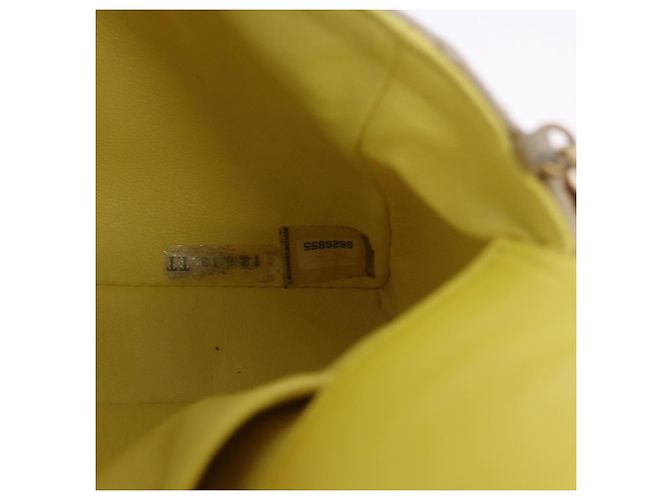 Borsa a tracolla CHANEL Choco Bar Line Chain in pelle d'agnello Gold CC Auth ka6208V D'oro - vista 10