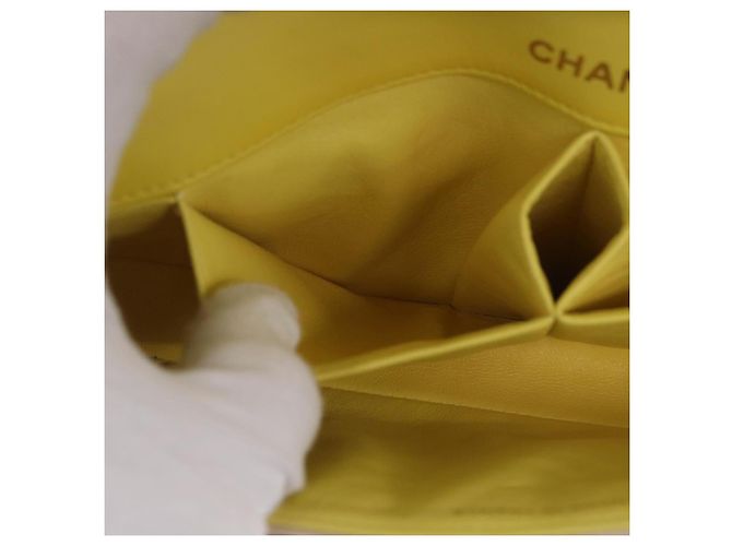 Borsa a tracolla CHANEL Choco Bar Line Chain in pelle d'agnello Gold CC Auth ka6208V D'oro - vista 29
