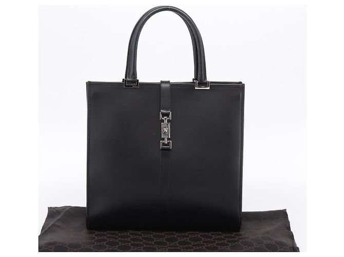 Borsa a mano GUCCI Jackie in pelle nera argento 002 1064 Auth 204625V Nero - vista 12