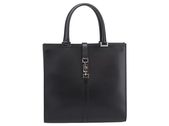 Borsa a mano GUCCI Jackie in pelle nera argento 002 1064 Auth 204625V Nero - vista 13