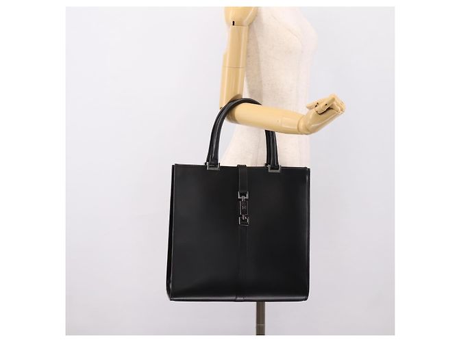 Borsa a mano GUCCI Jackie in pelle nera argento 002 1064 Auth 204625V Nero - vista 25