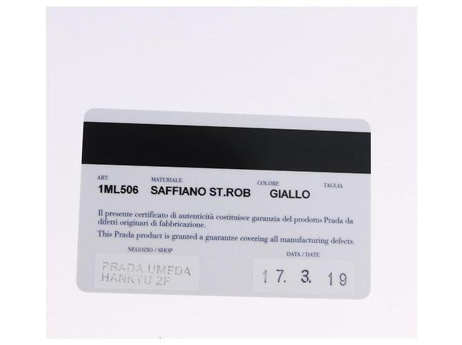 Saffiano PRADA Langbeutel aus Safiano-Leder Gelb Silber Auth 203700M - Ansicht 11